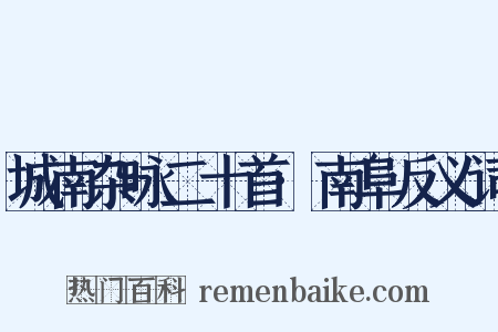 城南杂咏二十首·南阜反义词是什么意思的图片